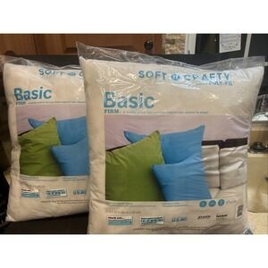 2 Soft N Crafty Basic Firm Pillow Inserts Poly Fil 22X 22 Inches /NEW Bundle